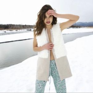 For Love Lemons Alpine Faux Fur Fuzzy Teddy Vest